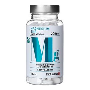 BioSalma Magnesium ZMA 200mg 120 tabletter BioSalma Magnesium ZMA 200mg 120 tabletter