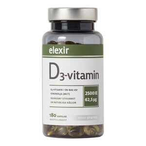 Elexir Pharma D3 Vitamin 2500 IE - Vitamin D kosttilskudd Elexir Pharma D3 Vitamin 2500 IE - Vitamin D kosttilskudd
