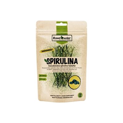 Rawpowder Spirulina tabletter 200 tabletter Rawpowder Spirulina tabletter 200 tabletter