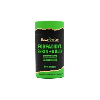 Rawpowder Fosfatidylserin/Kolin 200mg/250mg 60 kapsler Rawpowder Fosfatidylserin/Kolin 200mg/250mg 60 kapsler