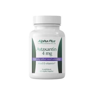 Alpha Plus Astaxantin 4 mg 60 kapsler Alpha Plus Astaxantin 4 mg 60 kapsler