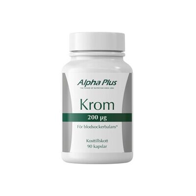 Alpha Plus Krom 200µg 90 kapsler Alpha Plus Krom 200µg 90 kapsler