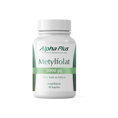 Alpha Plus Metylfolat 1000 µg 90 kapsler Alpha Plus Metylfolat 1000 µg 90 kapsler
