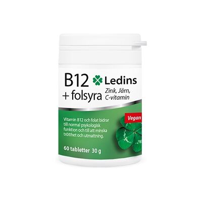 Ledins B12+Folsyra 60 tabletter Ledins B12+Folsyra 60 tabletter
