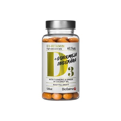 BioSalma D3 62,5μg + Gurkemeie Ingefær - Kosttilskudd BioSalma D3 62,5μg + Gurkemeie Ingefær - Kosttilskudd