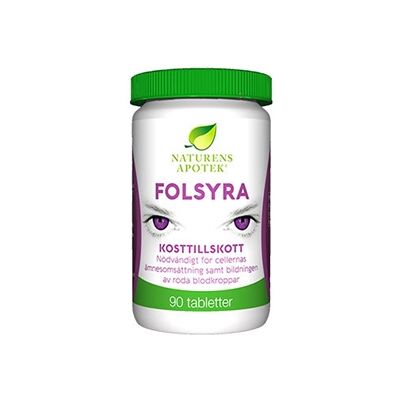Naturens apotek B12 Folsyra 90 tabletter Naturens apotek B12 Folsyra 90 tabletter