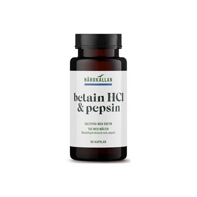 Närokällan Betain HCL & Pepsin 90 kapsler Närokällan Betain HCL & Pepsin 90 kapsler