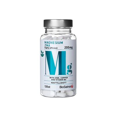 BioSalma Magnesium ZMA 200mg 120 tabletter BioSalma Magnesium ZMA 200mg 120 tabletter