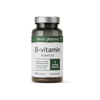 Elexir Pharma Elexir B-vitamin Komplex 100 kapsler Elexir Pharma Elexir B-vitamin Komplex 100 kapsler