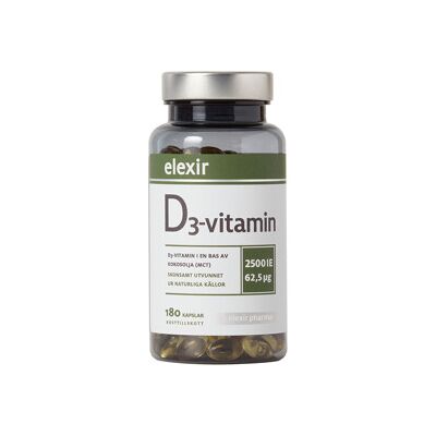 Elexir Pharma D3 Vitamin 2500 IE - Vitamin D kosttilskudd Elexir Pharma D3 Vitamin 2500 IE - Vitamin D kosttilskudd