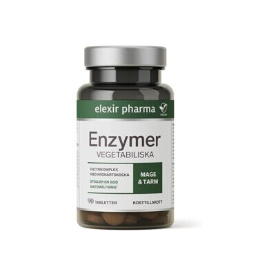 Elexir Pharma Vegetabilske Enzym - Støtter Fordøyelsen - 90 Tabletter Elexir Pharma Vegetabilske Enzym - Støtter Fordøyelsen - 90 Tabletter