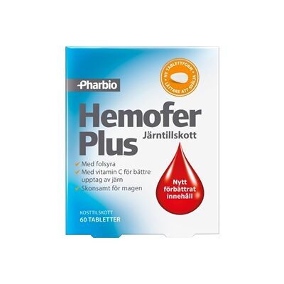 Pharbio Hemofer Plus 60 tabletter Pharbio Hemofer Plus 60 tabletter