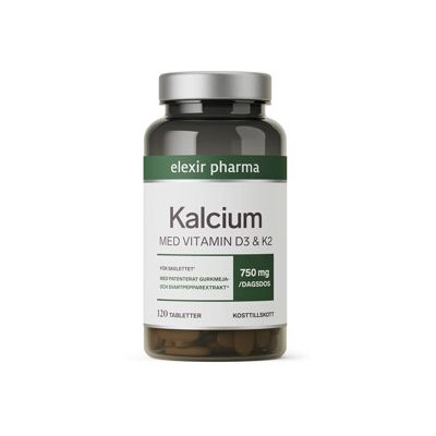 Elexir Pharma Elexir Kalcium + vitamin D3 & K2 120 tabletter Elexir Pharma Elexir Kalcium + vitamin D3 & K2 120 tabletter