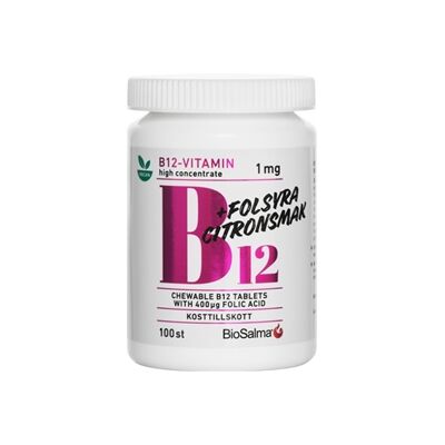 BioSalma B12 1mg + Folsyra 100 kapsler BioSalma B12 1mg + Folsyra 100 kapsler
