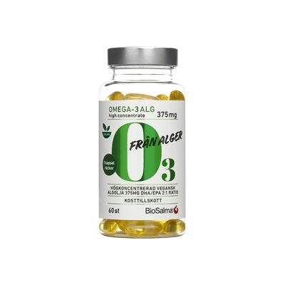 BioSalma Omega-3 av Alg 375mg DHA/EPA 60 kapsler BioSalma Omega-3 av Alg 375mg DHA/EPA 60 kapsler
