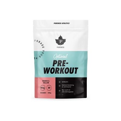 Pureness Athletics Pre-Workout Mango & Hallon 350 gram Pureness Athletics Pre-Workout Mango & Hallon 350 gram