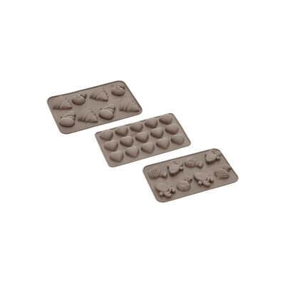 Blomsterbergs Sjokoladeform, 3 deler, silikon 1 set Latte Blomsterbergs Sjokoladeform, 3 deler, silikon 1 set Latte