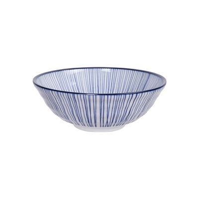 Tokyo Design Studio Nippon Blue Soba Bowl 21 cm Lines Tokyo Design Studio Nippon Blue Soba Bowl 21 cm Lines