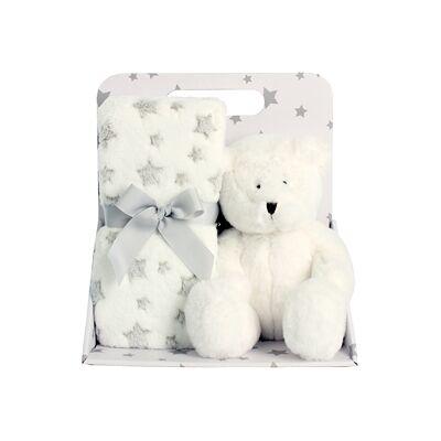 Carlobaby Fleecepledd & Kosedyr Hvit Bamse Carlobaby Fleecepledd & Kosedyr Hvit Bamse