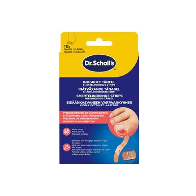 Scholl Ingrown Toenail Pain Relief Strips 10 stk/pakke Scholl Ingrown Toenail Pain Relief Strips 10 stk/pakke