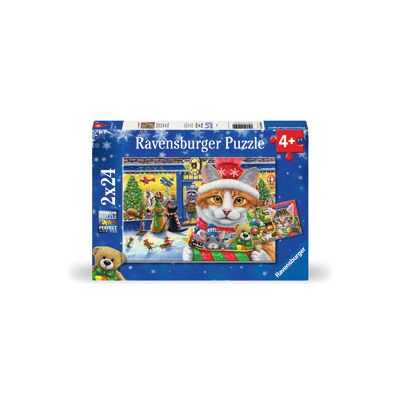 Ravensburger Puslespill 2 x 24 brikker Christmas Kitties Ravensburger Puslespill 2 x 24 brikker Christmas Kitties