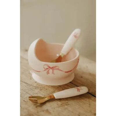 Elodie Silicone Bowl Set Rosy Bow Elodie Silicone Bowl Set Rosy Bow