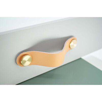 Håndtak, Lærhåndtak, Beige "Cohiba Vuelta Abajo" – Knott, 96 Mm, 128 Mm - 128mm Håndtak, Lærhåndtak, Beige "Cohiba Vuelta Abajo" – Knott, 96 Mm, 128 Mm - 128mm