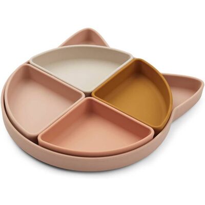 Liewood Arne Divider Plate - Cat Rose Multi Mix Liewood Arne Divider Plate - Cat Rose Multi Mix