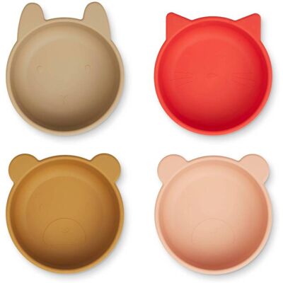 Liewood Iggy Silikonskåler 4 Pk - Rød/rosa Multimix Liewood Iggy Silikonskåler 4 Pk - Rød/rosa Multimix