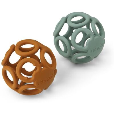 Liewood Jasmin Teether Ball 2pk. Mustard/peppermint Mix Liewood Jasmin Teether Ball 2pk. Mustard/peppermint Mix