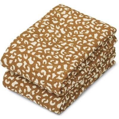 Liewood Lewis Muslin Cloth 2 Pk - Mini Leo/golden Caramel Liewood Lewis Muslin Cloth 2 Pk - Mini Leo/golden Caramel
