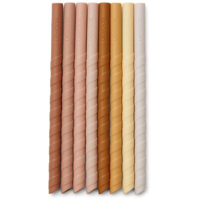 Liewood Zoe Silikonsugerør 8pk. Rosa Multimix Liewood Zoe Silikonsugerør 8pk. Rosa Multimix