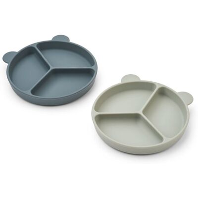 Liewood Stacy Tallerken M/sugekopp 2 Pk. Whale Blue/dove Blue Liewood Stacy Tallerken M/sugekopp 2 Pk. Whale Blue/dove Blue