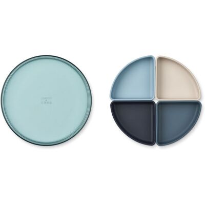 Liewood Shawn Divider Plate Sea Blue Multi Mix Liewood Shawn Divider Plate Sea Blue Multi Mix