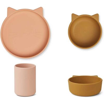 Liewood Cyrus Silicone Junior Set - Cat Rose Multi Mix Liewood Cyrus Silicone Junior Set - Cat Rose Multi Mix