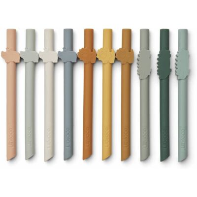 Liewood Badu Safari Sugerør 10pk - Mustard Multi Mix Liewood Badu Safari Sugerør 10pk - Mustard Multi Mix