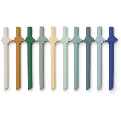 Liewood Badu Sugerør 10pk - Surf Blue Multimix Liewood Badu Sugerør 10pk - Surf Blue Multimix