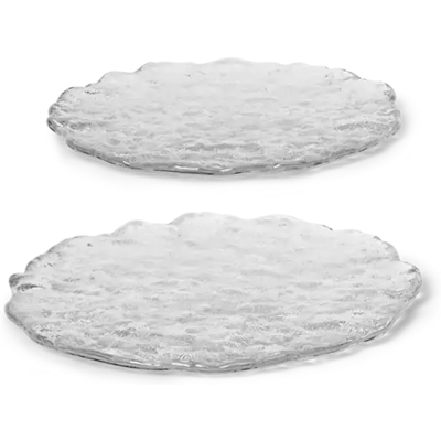 Ferm LIVING Momento Glass Stones Sett med 2 - Serveringsfat Ferm LIVING Momento Glass Stones Sett med 2 - Serveringsfat