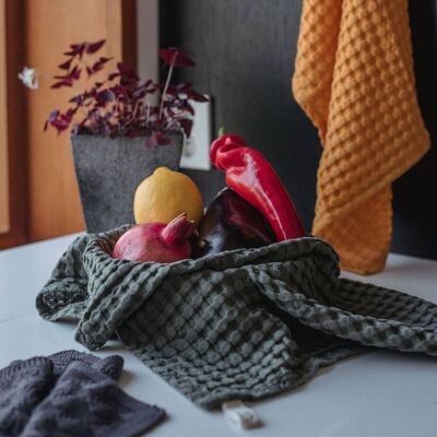 Und Kjøkkenhåndkle Vaffelstruktur Tencel®, Oliven (Oliven) Und Kjøkkenhåndkle Vaffelstruktur Tencel®, Oliven (Oliven)