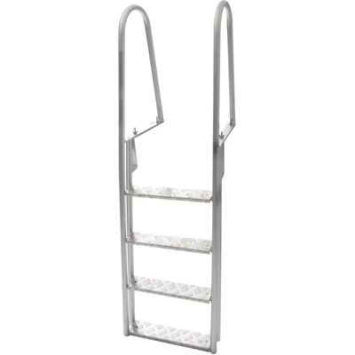 Badestige, Leider, Badetrapp For Brygger - Utført I Aluminium Stål Med 4 Trinn Badestige, Leider, Badetrapp For Brygger - Utført I Aluminium Stål Med 4 Trinn