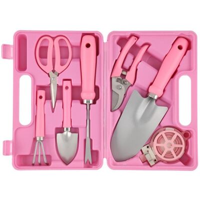 Hageredskaper 7 Deler I Koffert - Rosa Hageredskaper 7 Deler I Koffert - Rosa