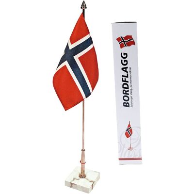 Norgesmoppen - Festplassen - Bla Bordflagg Med Marmorfot Høyde 40cm Norgesmoppen - Festplassen - Bla Bordflagg Med Marmorfot Høyde 40cm