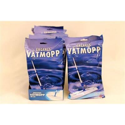 Engangs Våtmopp 15 Stk I Pakke - Stor Type 40cm - Norgesmoppen Engangs Våtmopp 15 Stk I Pakke - Stor Type 40cm - Norgesmoppen
