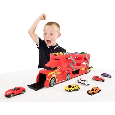 Teamsterz Auto Transporter - 5 Racerbiler - Barneleke Teamsterz Auto Transporter - 5 Racerbiler - Barneleke