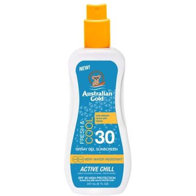 Australian Gold Active Chill Fresh&cool; Spraygel Spf30 237ml Australian Gold Active Chill Fresh&cool; Spraygel Spf30 237ml