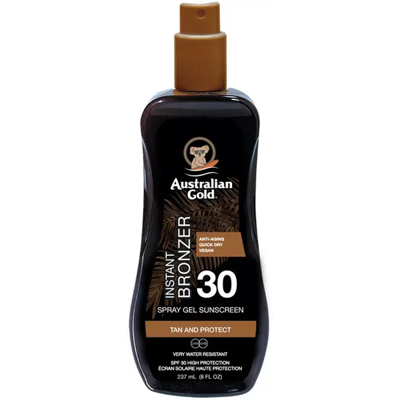 Australian Gold Instant Bronzer Spray Gel Solkrem Spf30 237ml Australian Gold Instant Bronzer Spray Gel Solkrem Spf30 237ml