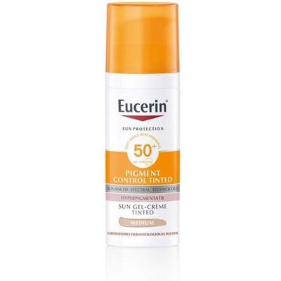 Eucerin Sun Pigment Control Tonet Solkrem Gel-Krem Solkrem Spf50+ Medium 50ml Eucerin Sun Pigment Control Tonet Solkrem Gel-Krem Solkrem Spf50+ Medium 50ml