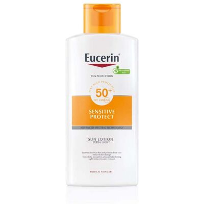 Eucerin Sun Sensitive Protect Sollotion Ekstra Lett Solkrem Spf50+ 400ml Eucerin Sun Sensitive Protect Sollotion Ekstra Lett Solkrem Spf50+ 400ml