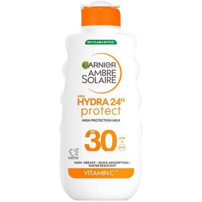 Garnier Ambre Solaire Hydra 24t Protect Melk Høy Beskyttelse Spf30 175ml Garnier Ambre Solaire Hydra 24t Protect Melk Høy Beskyttelse Spf30 175ml