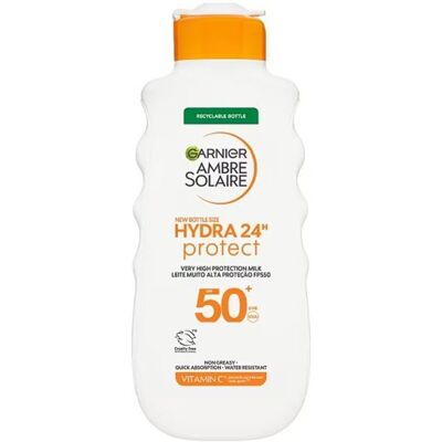 Garnier Ambre Solaire Hydra 24t Beskyttende Melk Svært Høy Beskyttelse Spf50+ 400ml Garnier Ambre Solaire Hydra 24t Beskyttende Melk Svært Høy Beskyttelse Spf50+ 400ml